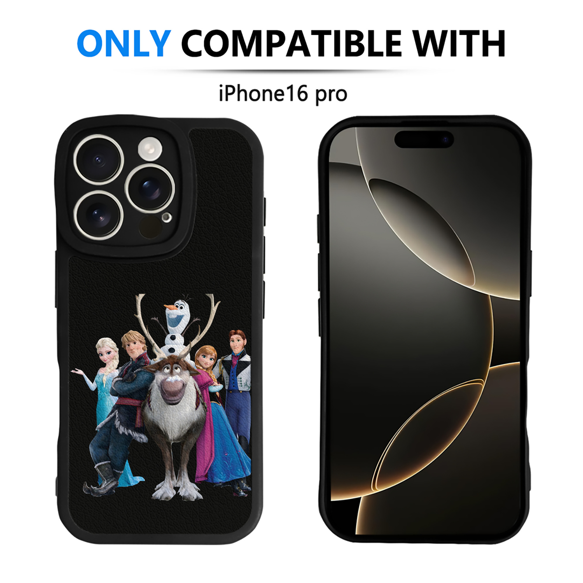 （画像用） アナと雪の女王 アンナ エルサ Frozen Anna Elsa 【iPhone 16シリーズ対応】シリコンスマホケース（レザー調） 材質：シリコン